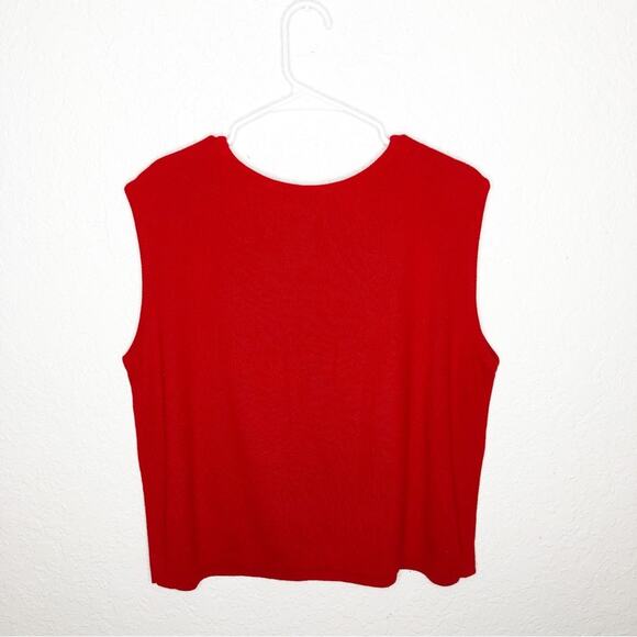 Vintage red white blue American flag heart sleeveless sweater vest 4th of July - Picture 10 of 10